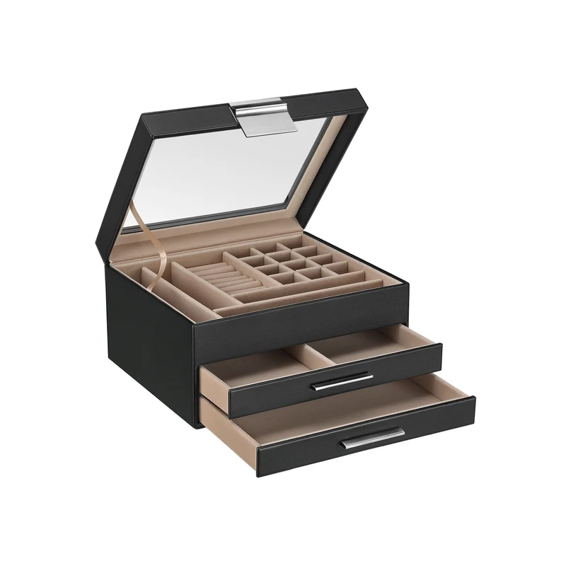 Caja Joyero con Tapa de Cristal