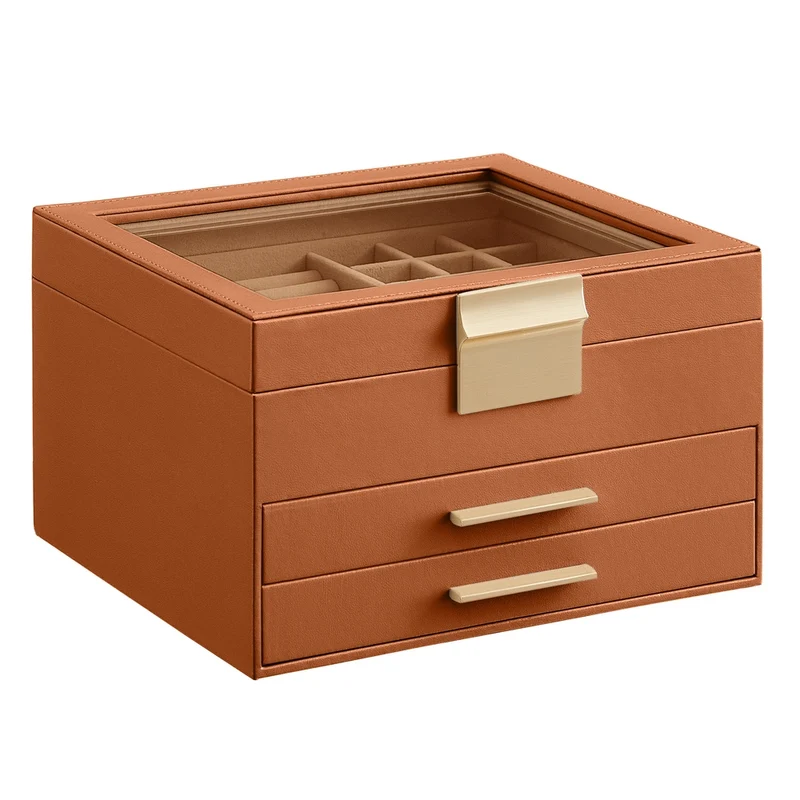 Caja Joyero con Tapa de Cristal