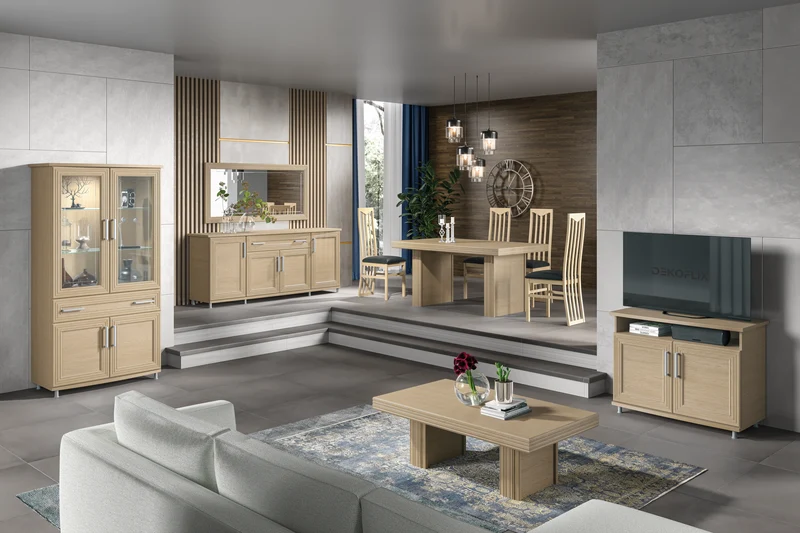 Ensemble meuble salon chêne clair – NATURA