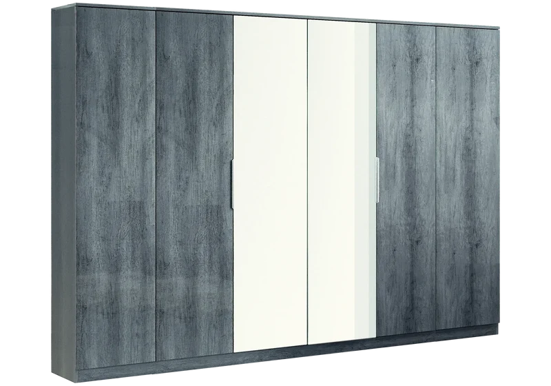 Chambre complète capitonnée bois gris foncé – LUNA