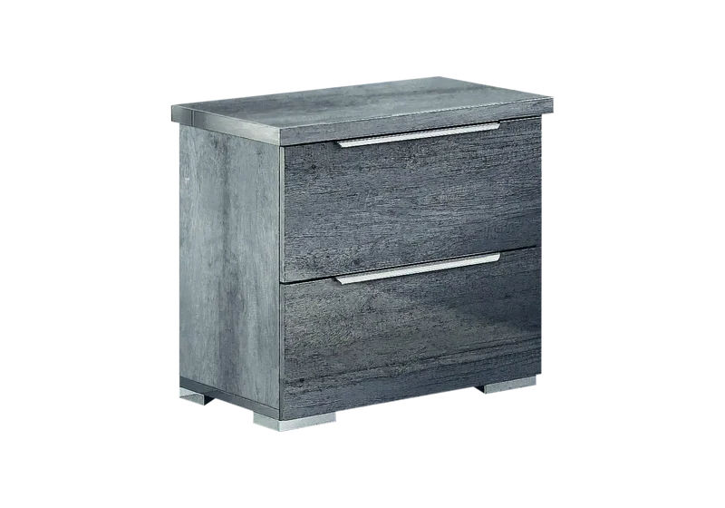 Chambre complète capitonnée bois gris foncé – LUNA