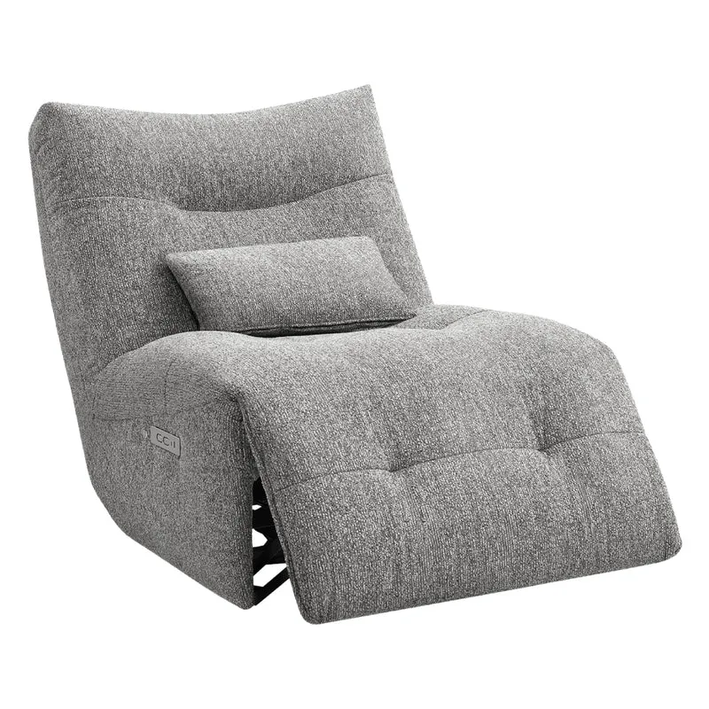 Fauteuil berçant, pivotant et motorisé en tissu avec massage chauffant et port USB intégré
