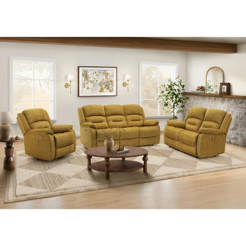 Sofa motorisé en tissu avec ports USB intégrés