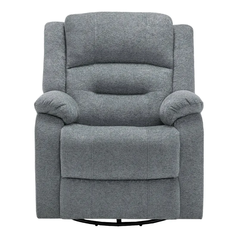 Fauteuil berçant, pivotant et motorisé en tissu avec port USB intégré