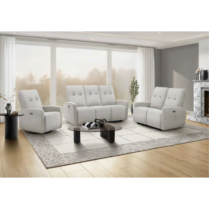Sofa motorisé en tissu avec ports USB intégrés