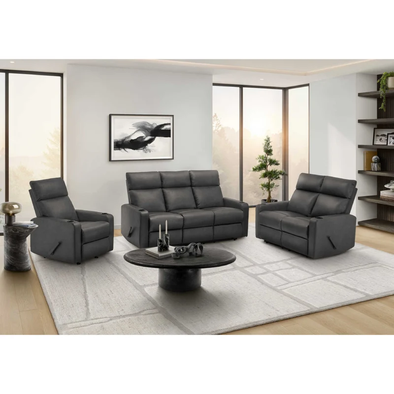 Sofa inclinable en tissu ou aspect cuir