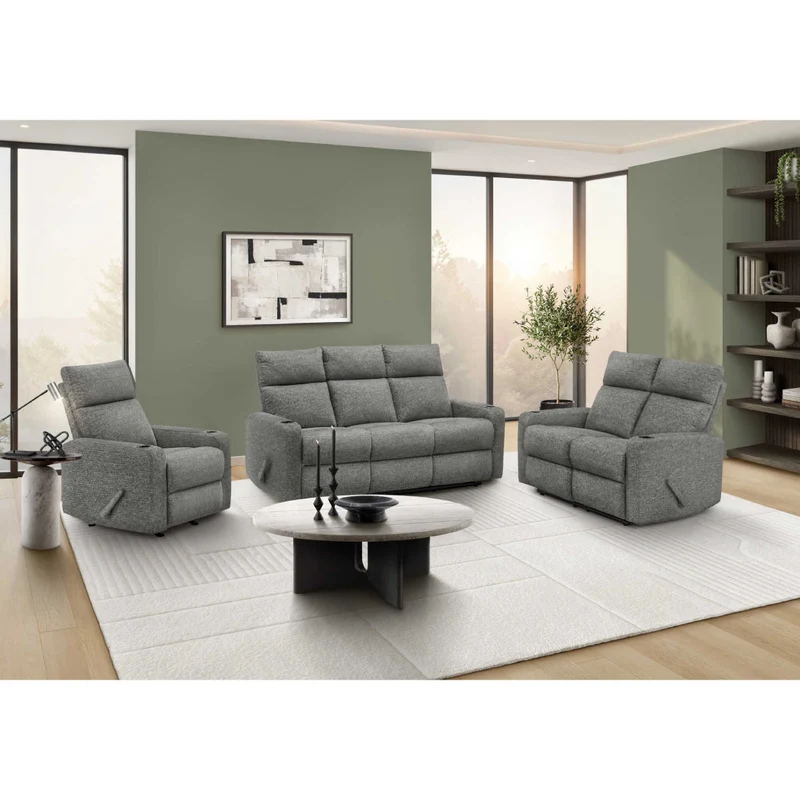 Fauteuil berçant et inclinable en tissu ou aspect cuir
