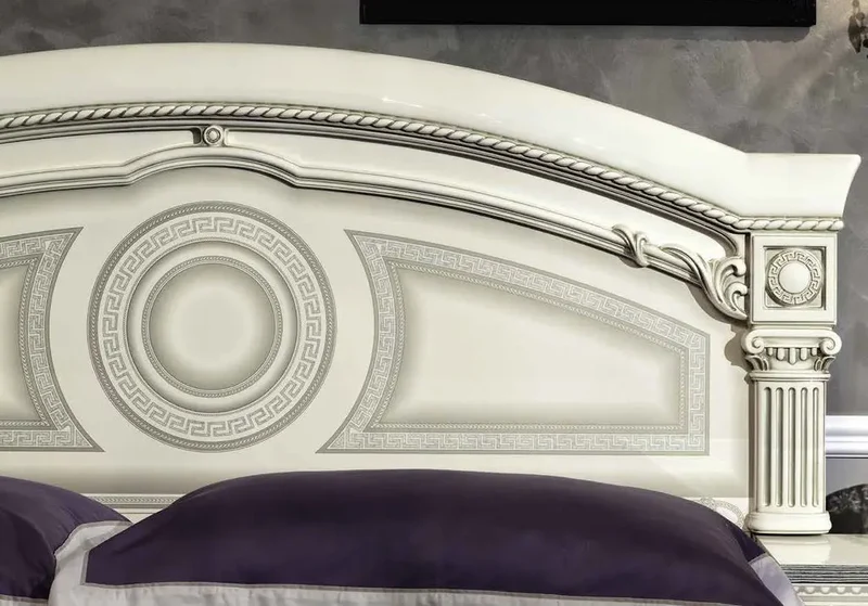Chambre complète baroque blanc argenté versace – IMPERIA