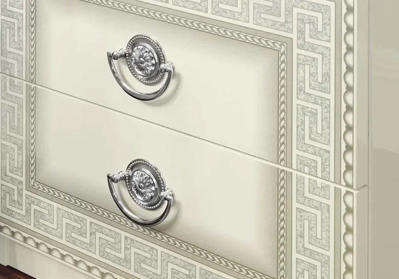 Chambre complète baroque blanc argenté versace – IMPERIA