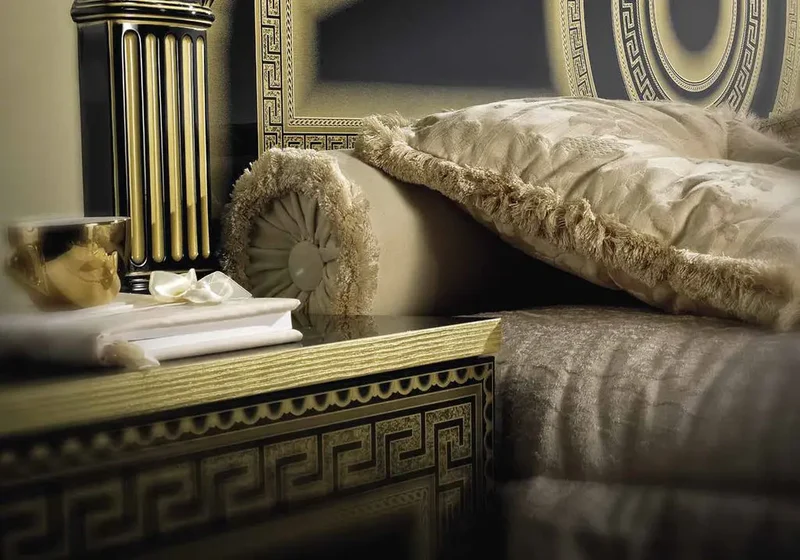 Chambre complète baroque versace noir or – IMPERIA