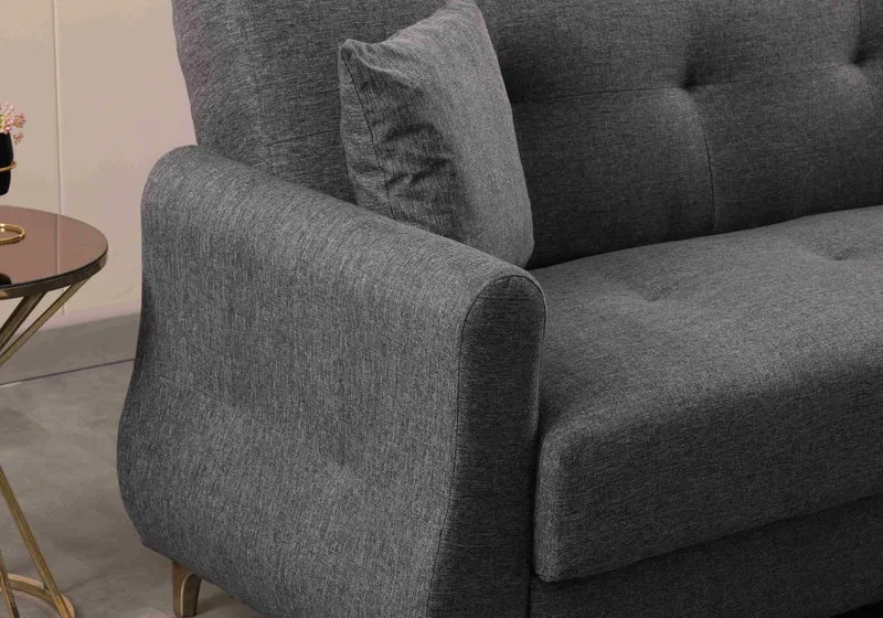 Canapé convertible avec coffre de rangement gris – CITY