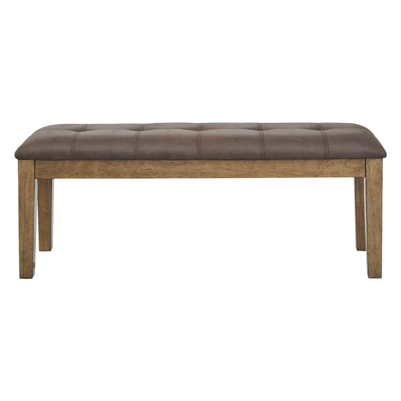 Banc de salle à manger rembourré en aspect cuir brun - Urbinforte