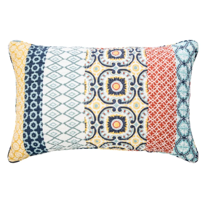 Cache-oreiller en coton multicolore Simple - Nikos