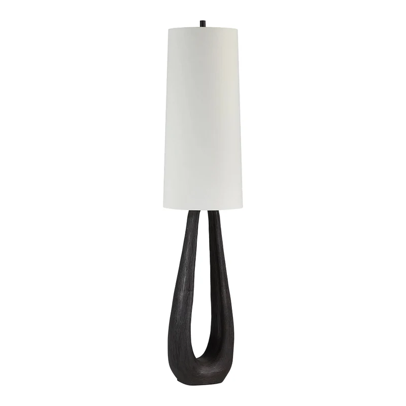 Lampe sur pied en résine brun noyer foncé 61,5 po - Cornelia