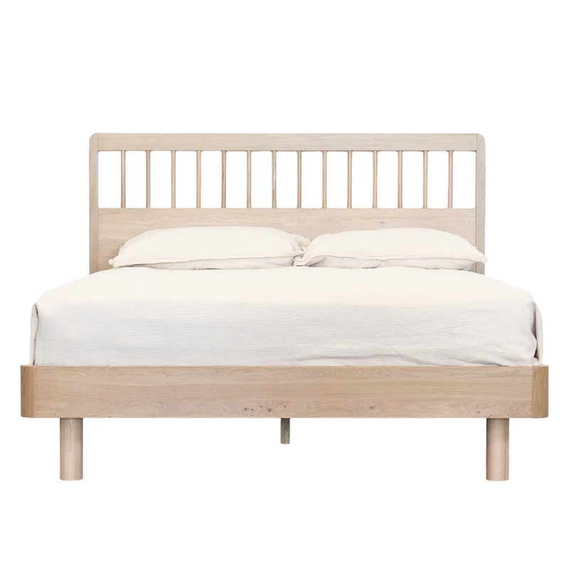 Lit complet en bois/placage de chêne rustique Grand - Villa