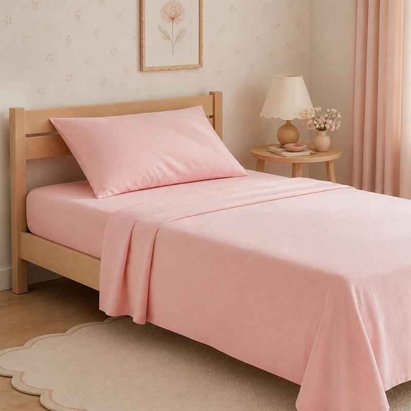 Ensemble de Draps Lit Simple - Rose