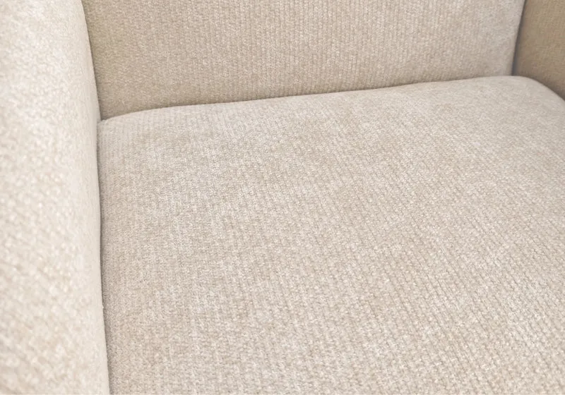 Fauteuil design en velours bouclé beige - Senso