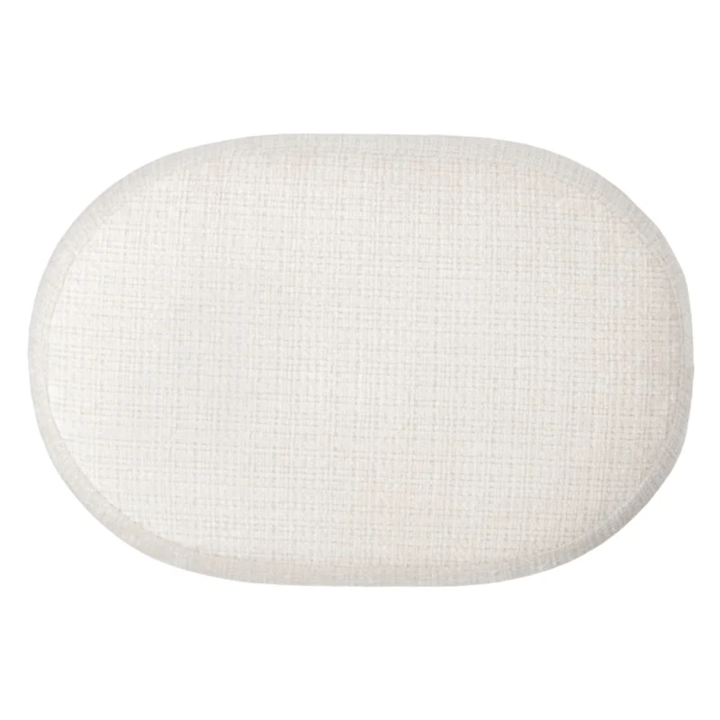 Ottoman en tissu blanc bouclé - Loft