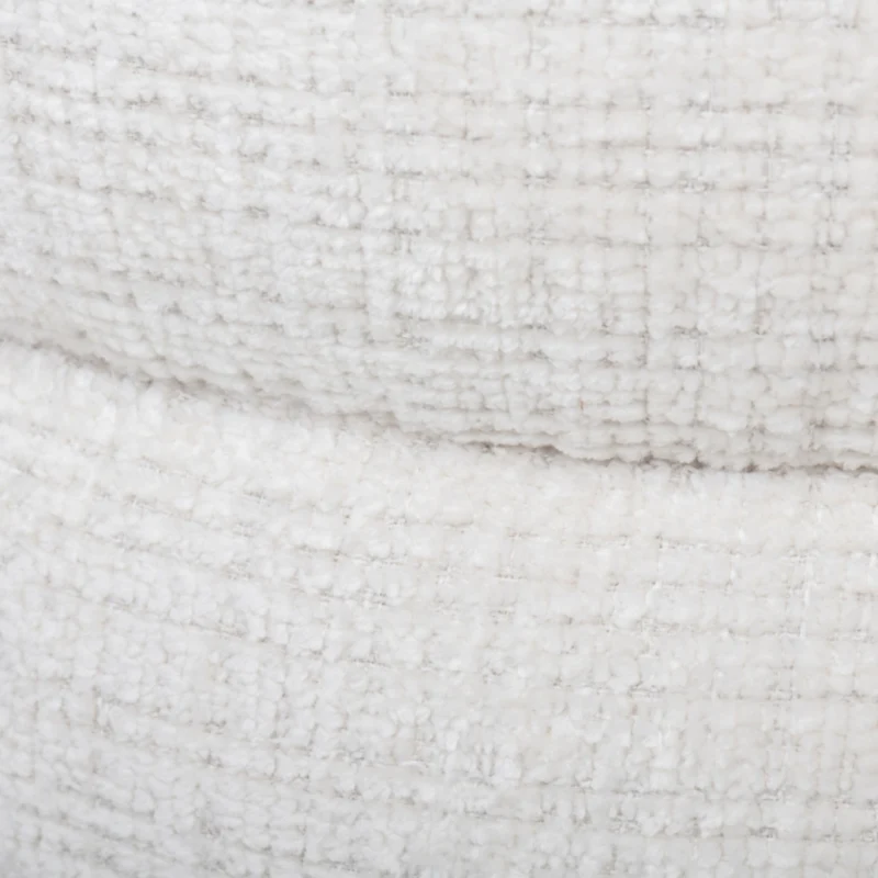 Ottoman en tissu blanc bouclé - Loft