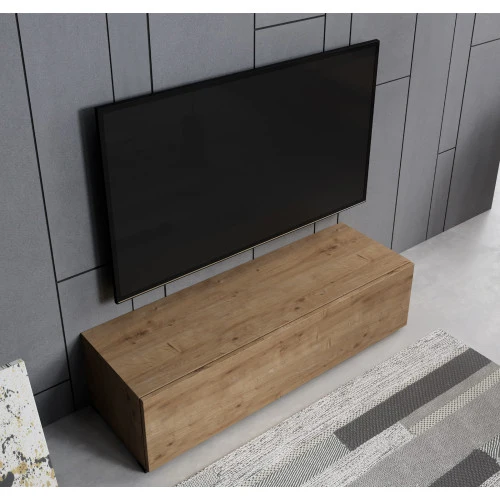 Meuble TV chêne clair avec pieds 2 cm - 120 X 30 cm - Amara M1