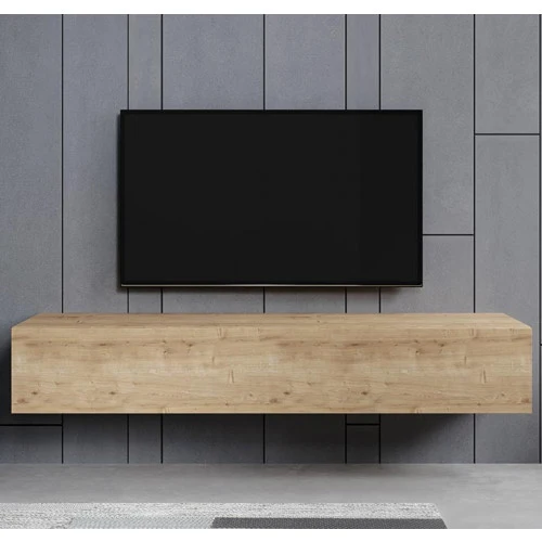 Meuble TV chêne clair - 180 X 30 cm - Amara M2