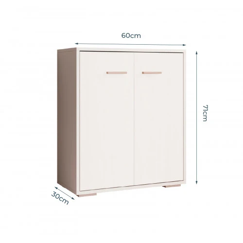 Buffet blanc & chêne clair - 60 X 71 cm - London