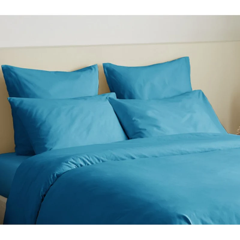 Pack 6 pièces Housse de couette 240 x 260 cm - 100% coton / 57 fils/cm² - Turquoise