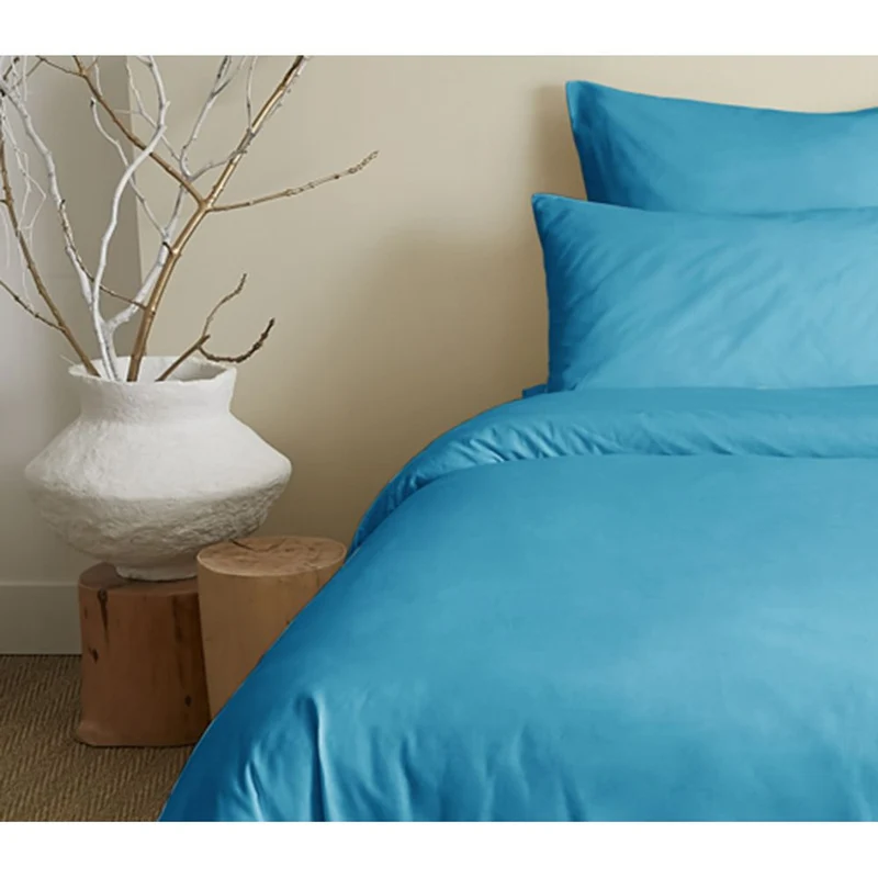 Pack 6 pièces Housse de couette 240 x 260 cm - 100% coton / 57 fils/cm² - Turquoise
