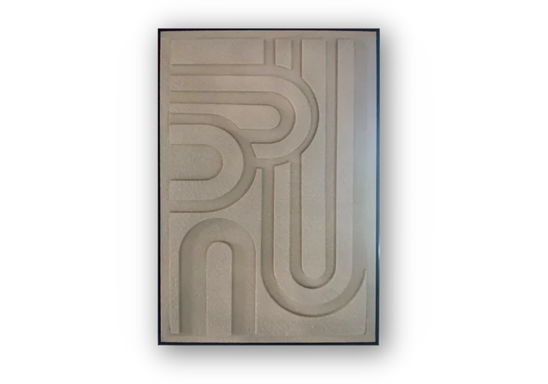 Tableau mural sablé motifs 3D abstraits - Linya