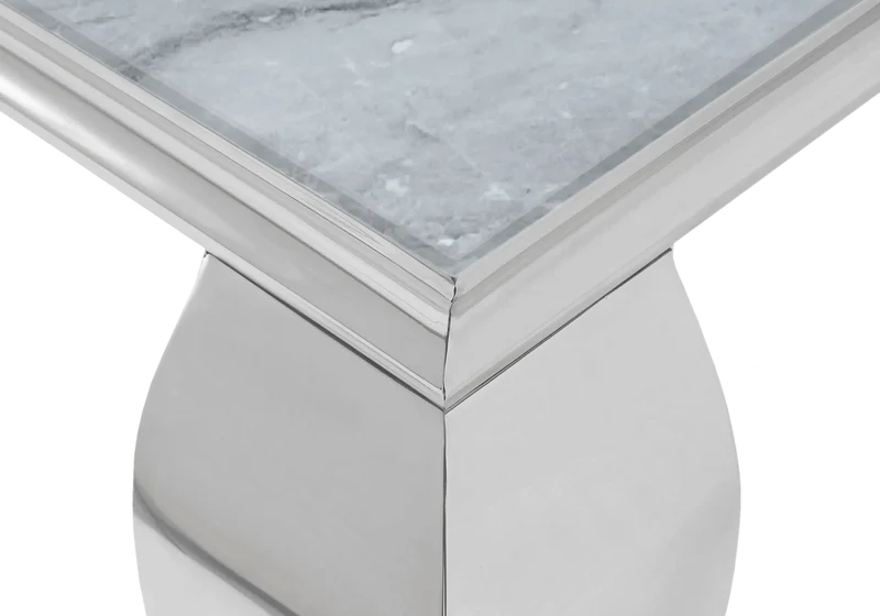 Meuble TV marbre gris design argent - Neo