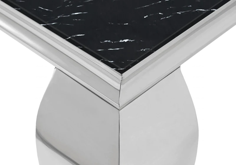 Meuble TV marbre noir design argent - Neo