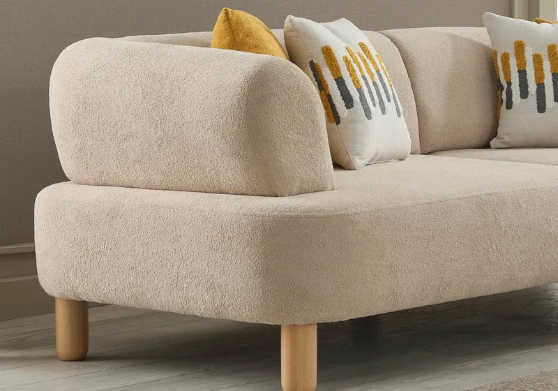 Canapé arrondi tissu bouclé dossier réglable – CARLOS