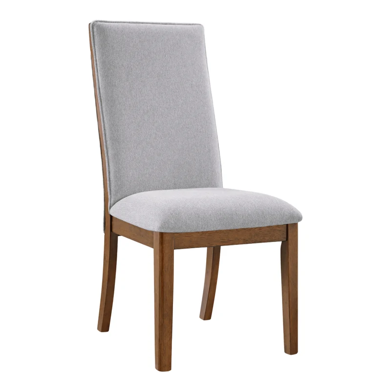 Ensemble de 2 chaises de salle à manger rembourrées en tissu gris - Lyncott