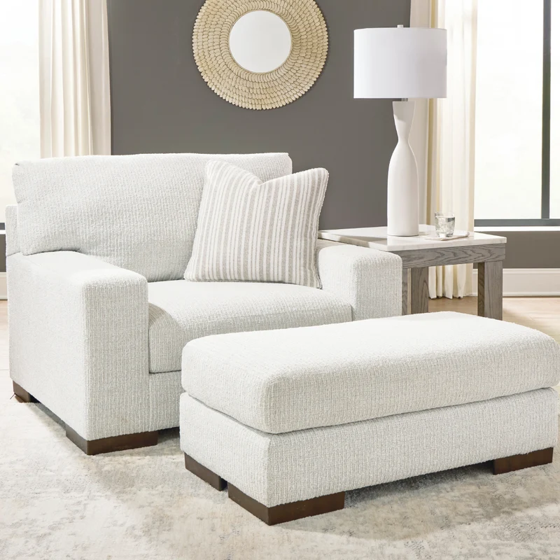 Fauteuil en tissu Next-Gen Nuvella blanc avec coussin - Bethley