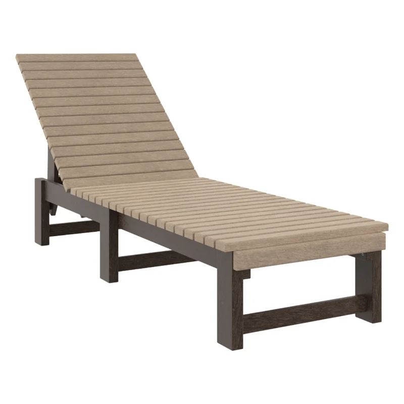 Chaise longue extérieure sans accoudoirs en plastique recyclé - L99