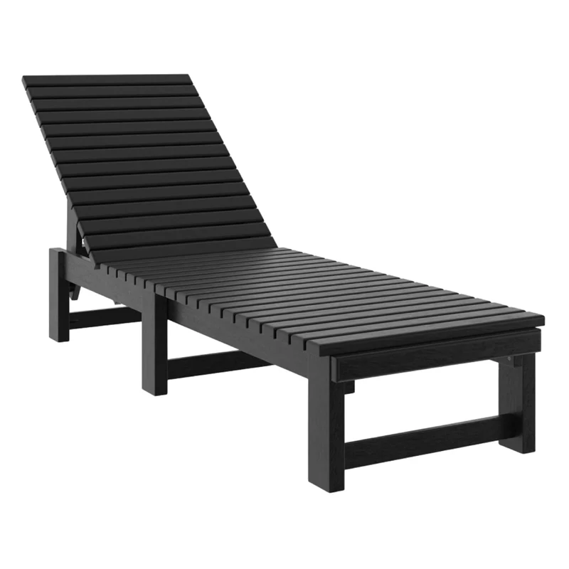 Chaise longue extérieure sans accoudoirs en plastique recyclé - L99
