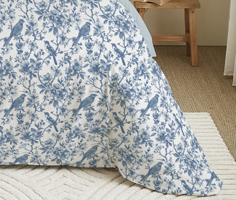 Pack 6 pièces Housse de couette Imprimé 240 x 260 cm - Drap housse 180 x 200 cm - 100% Coton 57 Fils