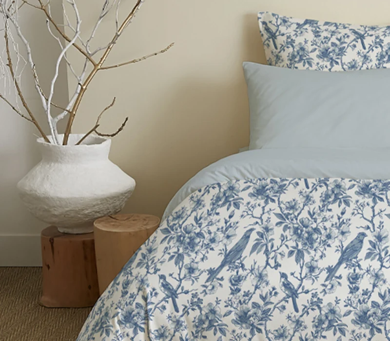 Pack 6 pièces Housse de couette Imprimé 240 x 260 cm - Drap housse 180 x 200 cm - 100% Coton 57 Fils