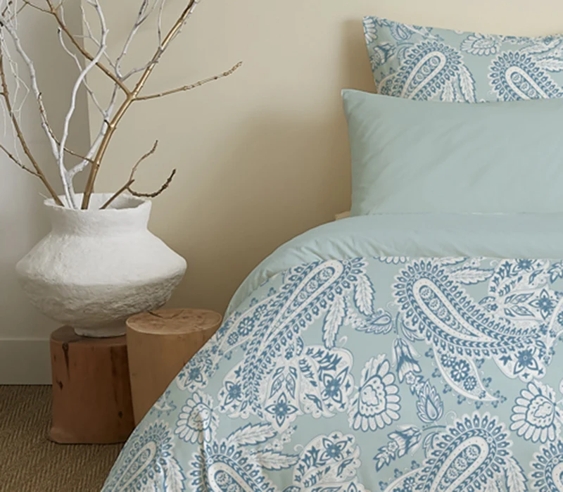 Pack 6 pièces Housse de couette Imprimé 240 x 260 cm - Drap housse 180 x 200 cm - 100% Coton 57 Fils
