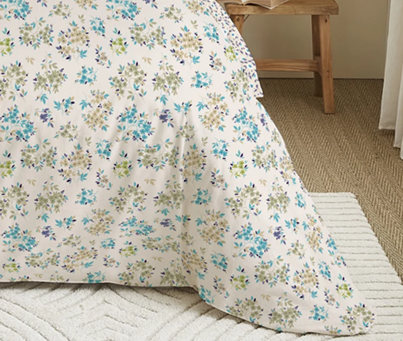 Pack 6 pièces Housse de couette Imprimé 240 x 260 cm - Drap housse 180 x 200 cm - 100% Coton 57 Fils