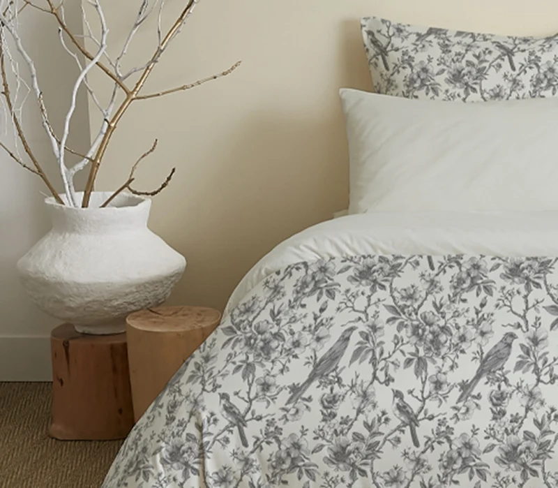 Pack 6 pièces Housse de couette Imprimé 220 x 240 cm - Drap housse 160 x 200 cm - 100% Coton 57 Fils