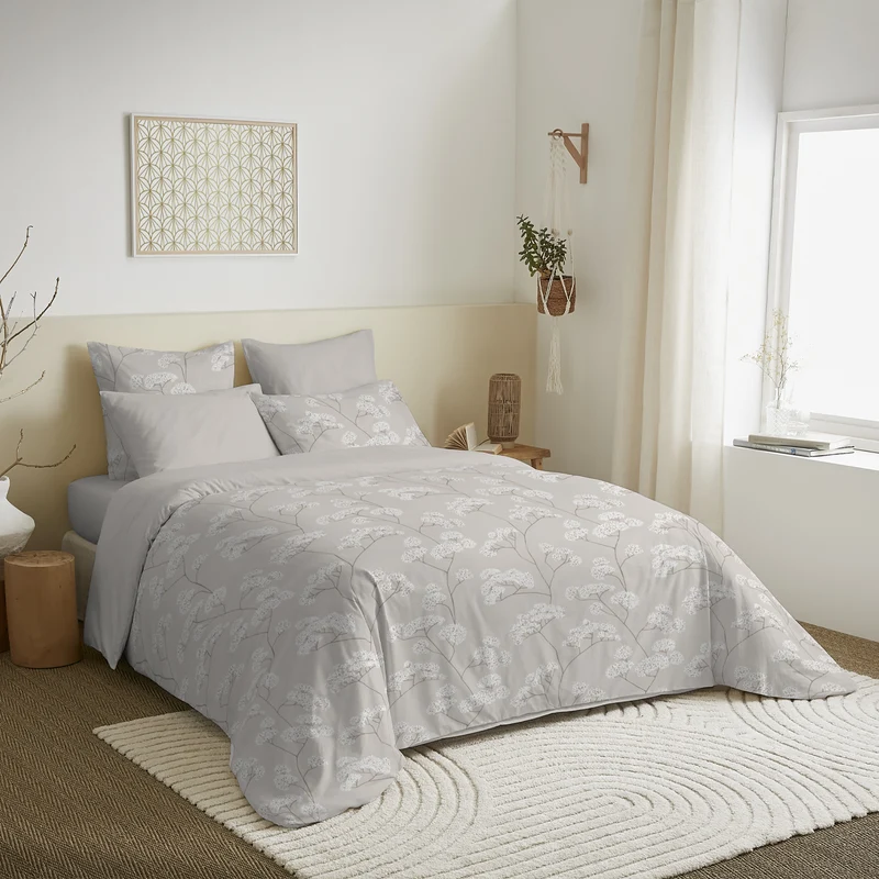 Pack 6 pièces Housse de couette Imprimé 220 x 240 cm - Drap housse 160 x 200 cm - 100% Coton 57 Fils