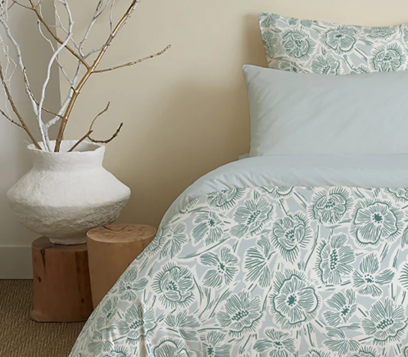 Pack 6 pièces Housse de couette Imprimé 220 x 240 cm - Drap housse 140 x 190 cm - 100% Coton 57 Fils