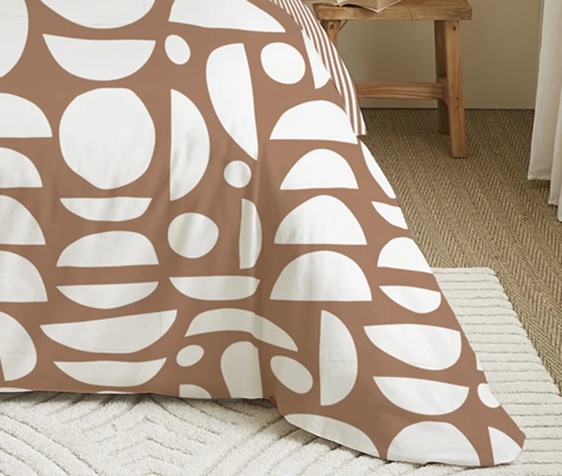 Pack 6 pièces Housse de couette Imprimé 220 x 240 cm - Drap housse 140 x 190 cm - 100% Coton 57 Fils