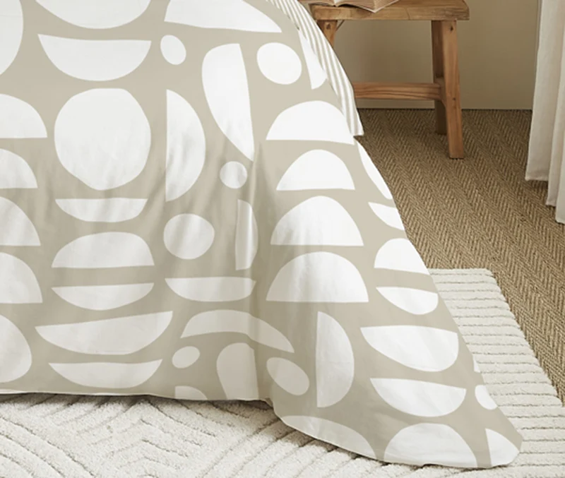 Pack 6 pièces Housse de couette Imprimé 220 x 240 cm - Drap housse 140 x 190 cm - 100% Coton 57 Fils