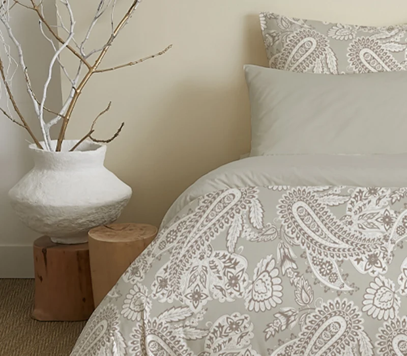 Pack 6 pièces Housse de couette Imprimé 220 x 240 cm - Drap housse 140 x 190 cm - 100% Coton 57 Fils
