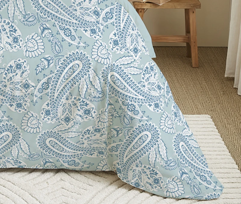 Pack 6 pièces Housse de couette Imprimé 220 x 240 cm - Drap housse 140 x 190 cm - 100% Coton 57 Fils