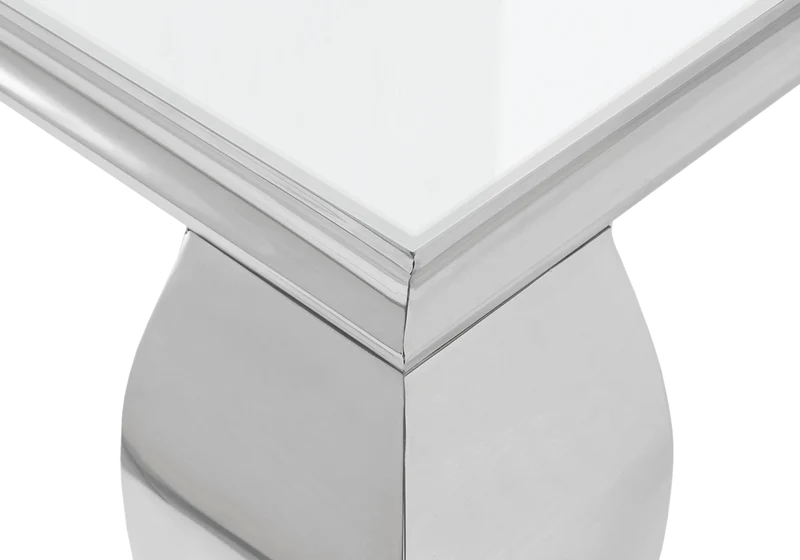 Console d'entrée design verre blanc argent - Neo