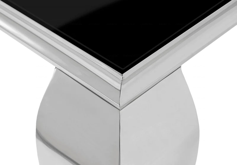Console d'entrée design verre noir argent - Neo