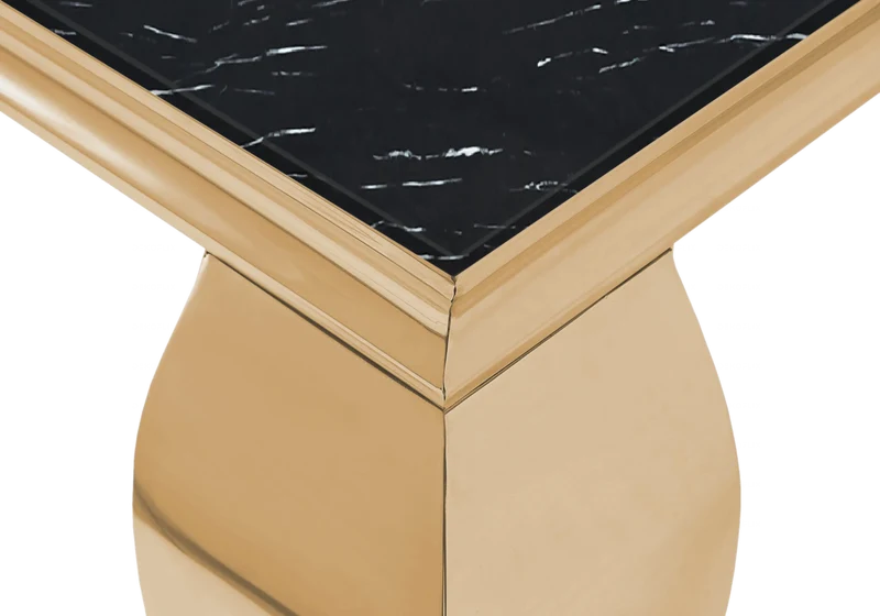 Table basse carrée marbre noir doré - Neo